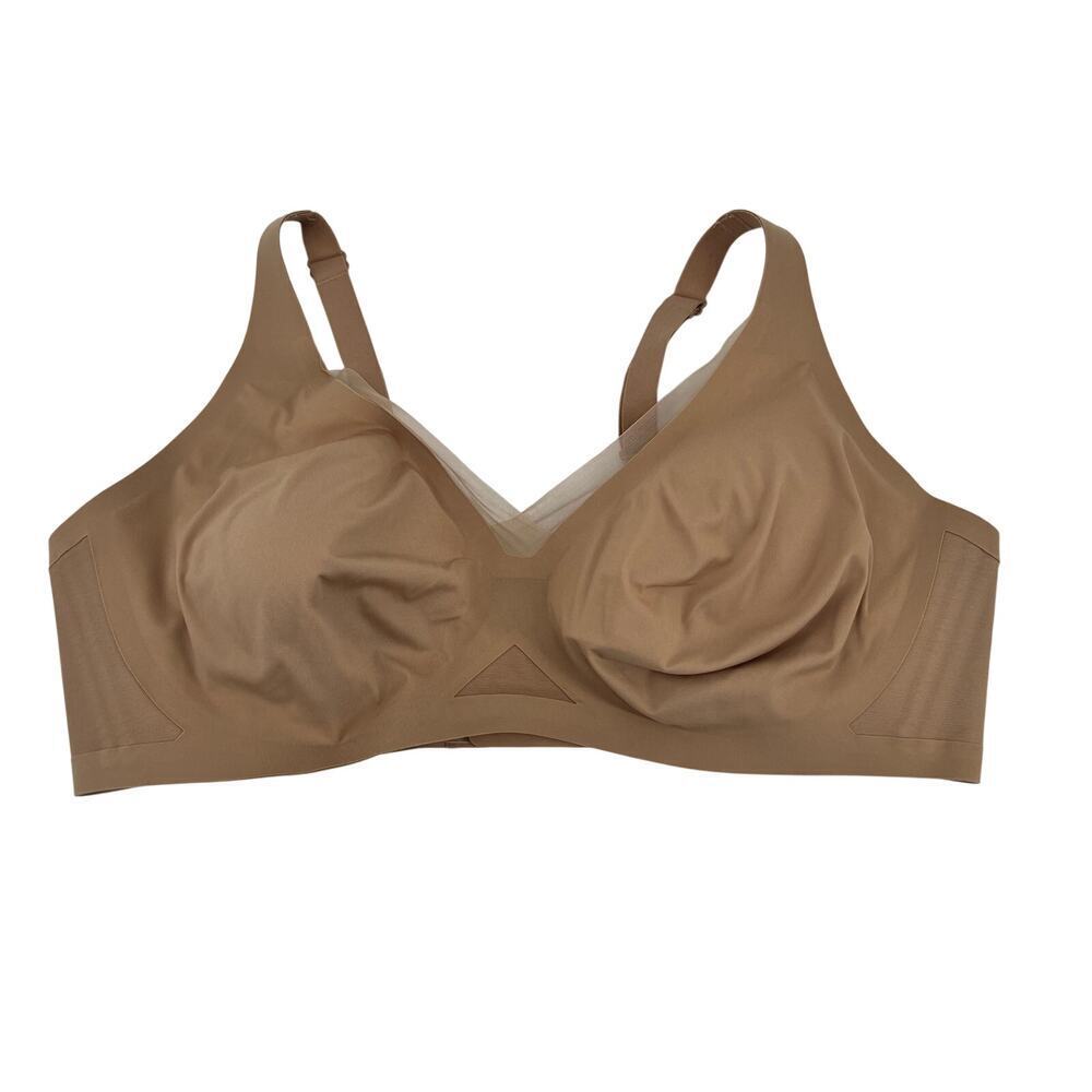 Honeylove CrossOver V-Neck Bra sand nude wireless support comfort size 42 C / D - Picture 2 of 8